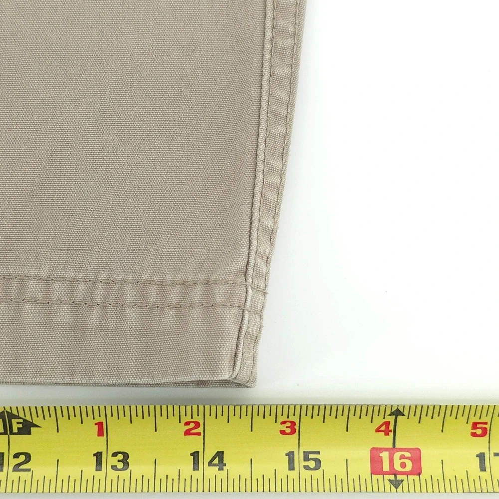 Cabelas Mens Cargo Shorts 44 Khaki Tan Pleated Cotton Canvas Rugged Hiking